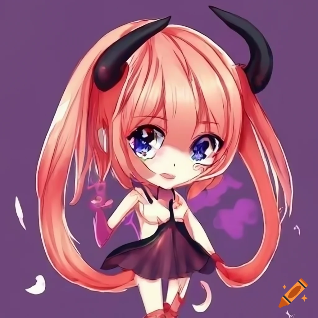Cute Chibi 5 Year Old Yellow Dragon With A Purple And Pink Night Sky 