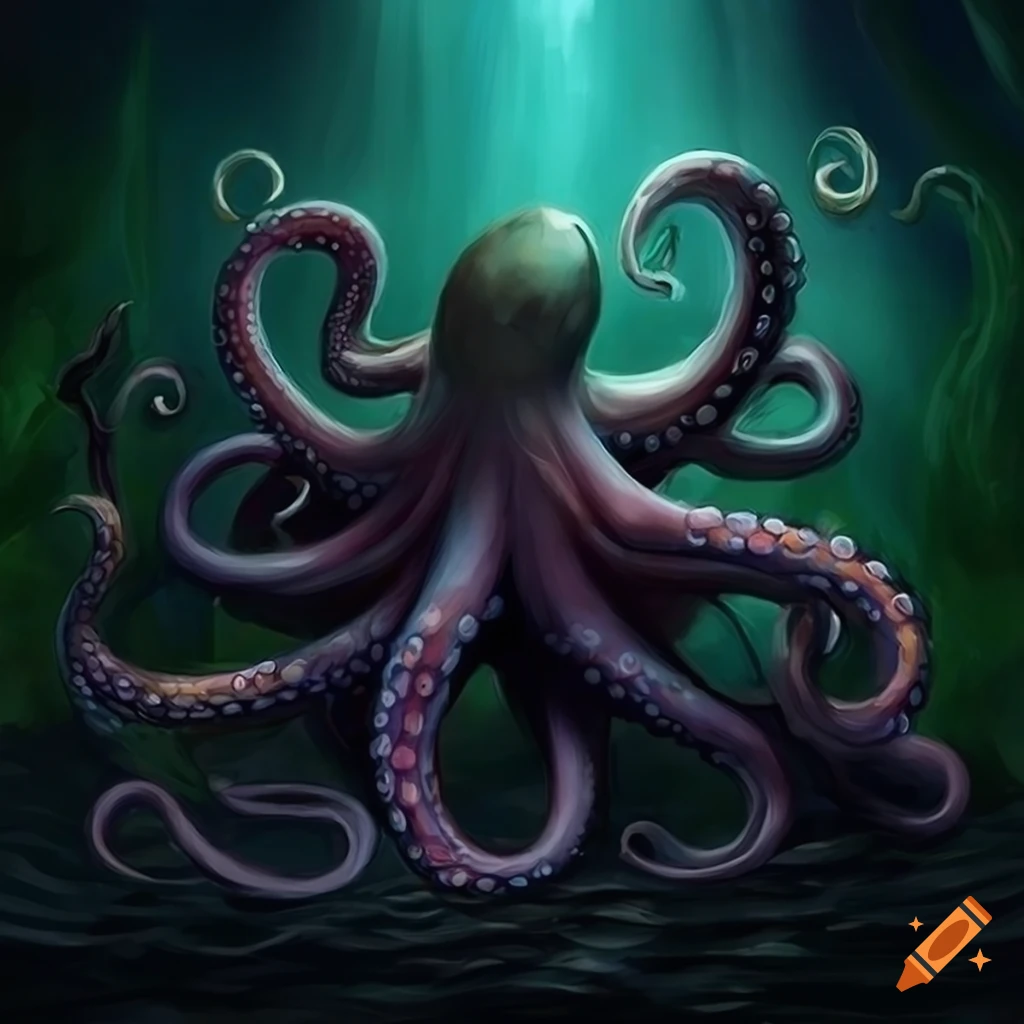Fantasy art of an octopus
