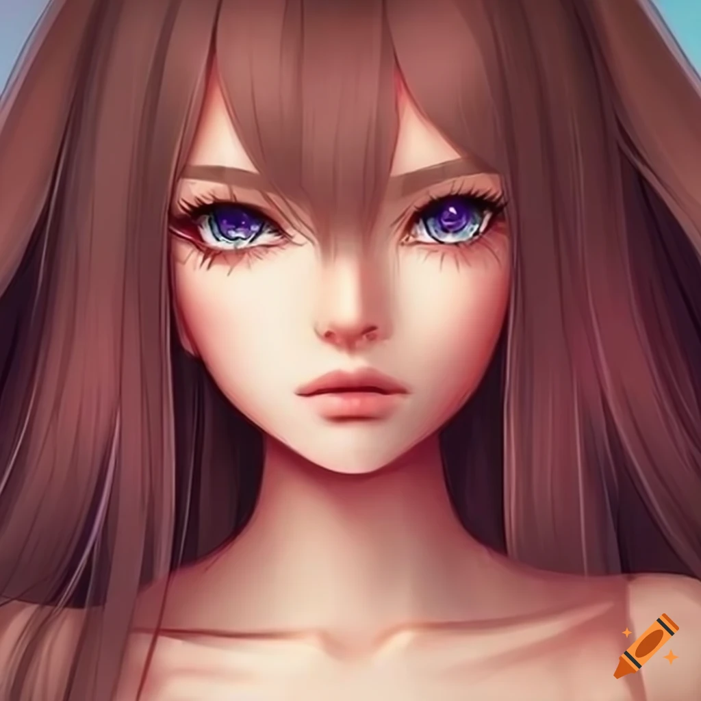 Digital art of an anime supermodel with natural hair on Craiyon