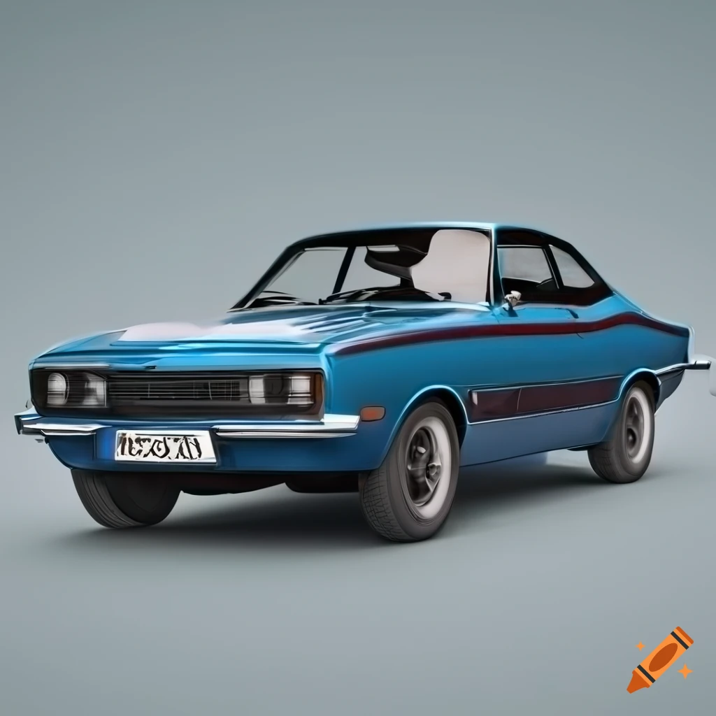 realistic render of a vintage blue Opel Manta