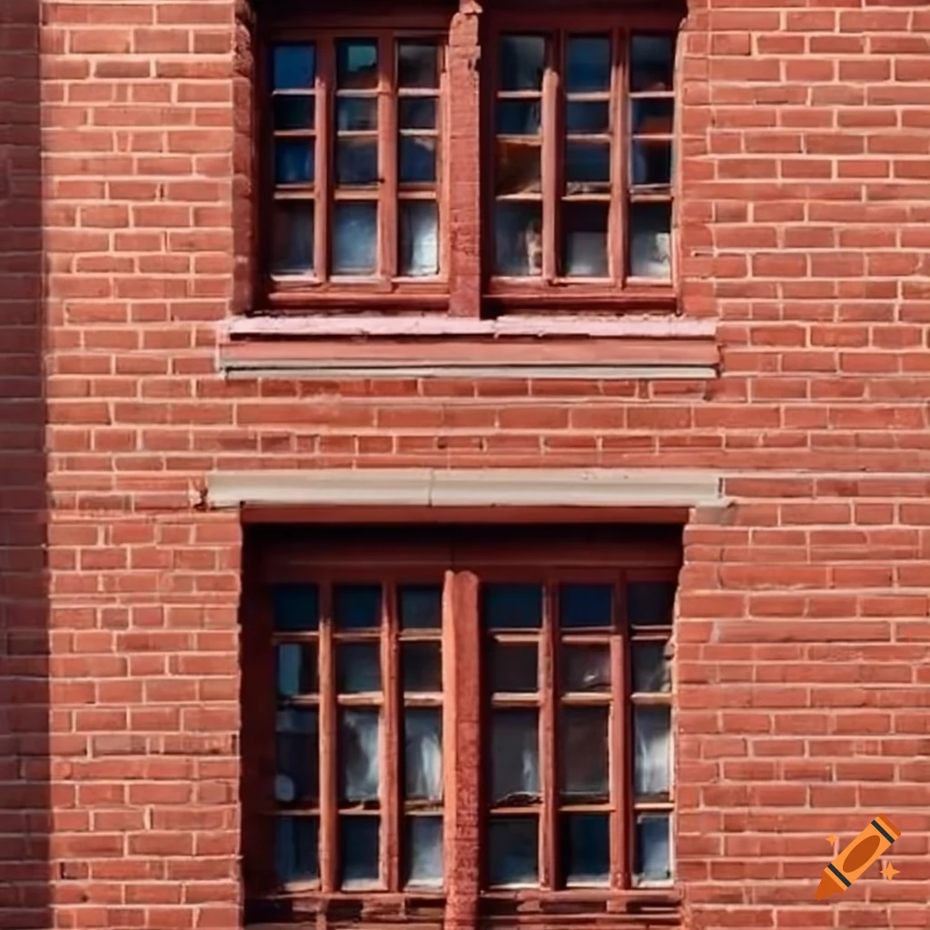 Painted brick building on Craiyon
