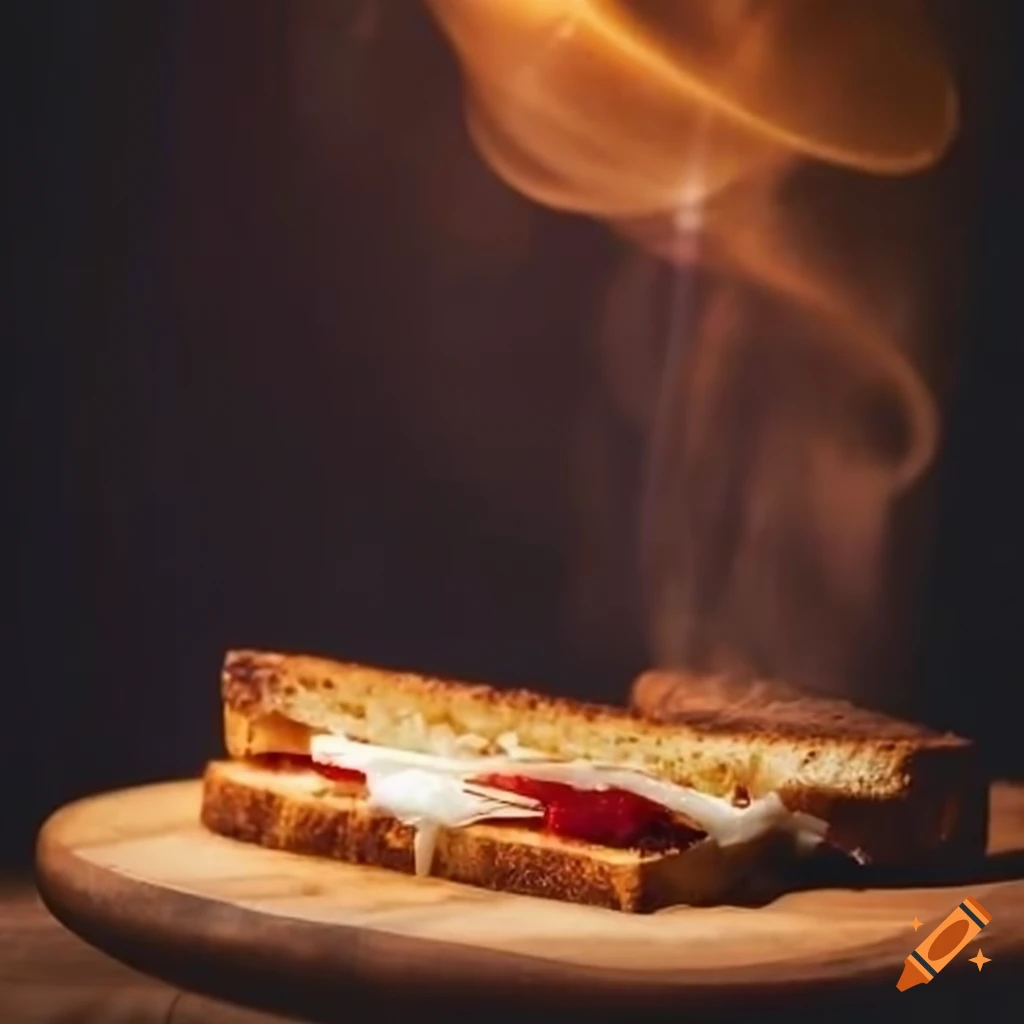 delicious Christmas grilled cheese with hot latte