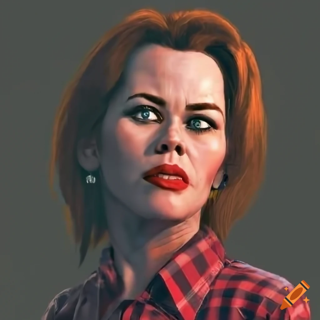 Portrait Of A Young Actress In A Plaid Shirt On Craiyon