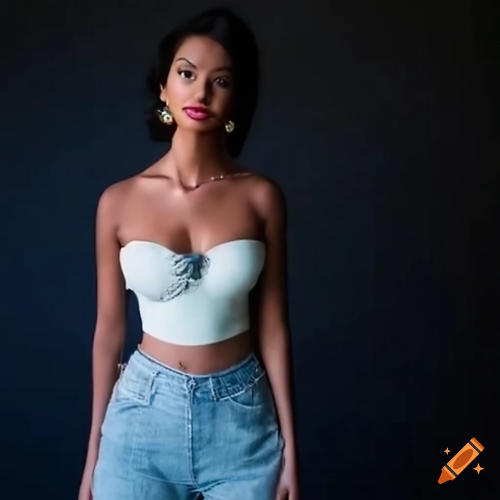 Princess Jasmine wearing blue jeans