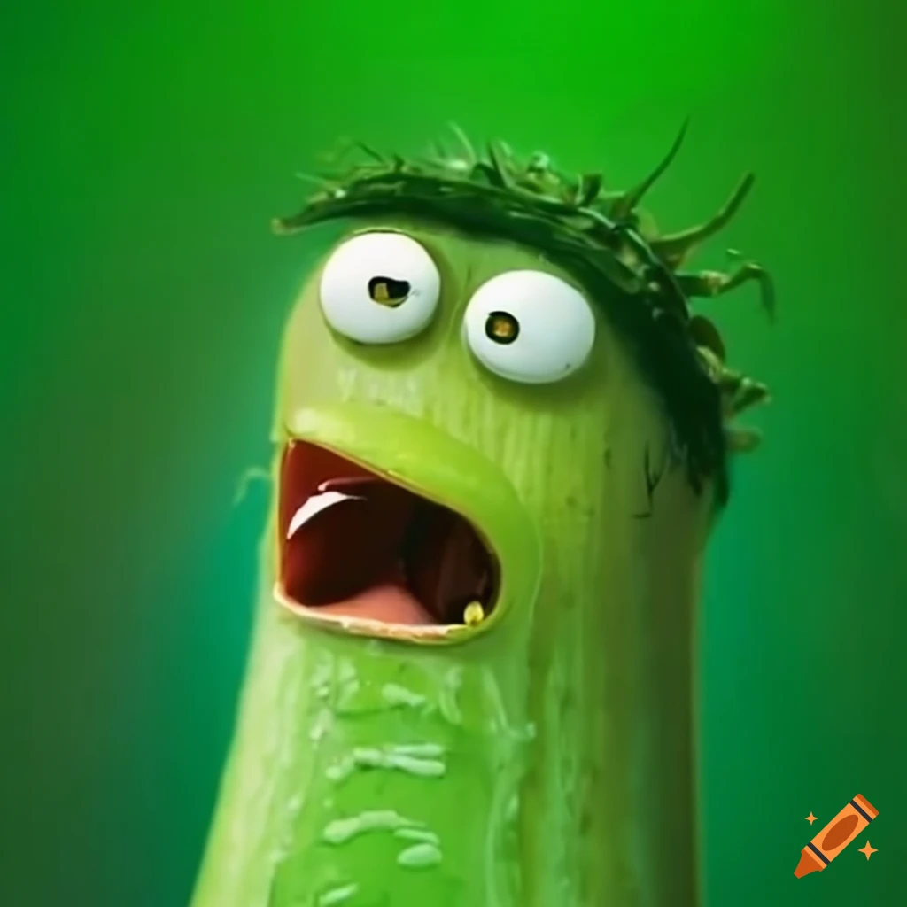 Funny cucumber and his friends