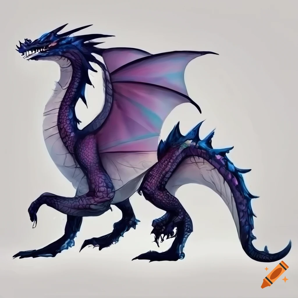 Logo de dragon color morado y negro metalizado on Craiyon