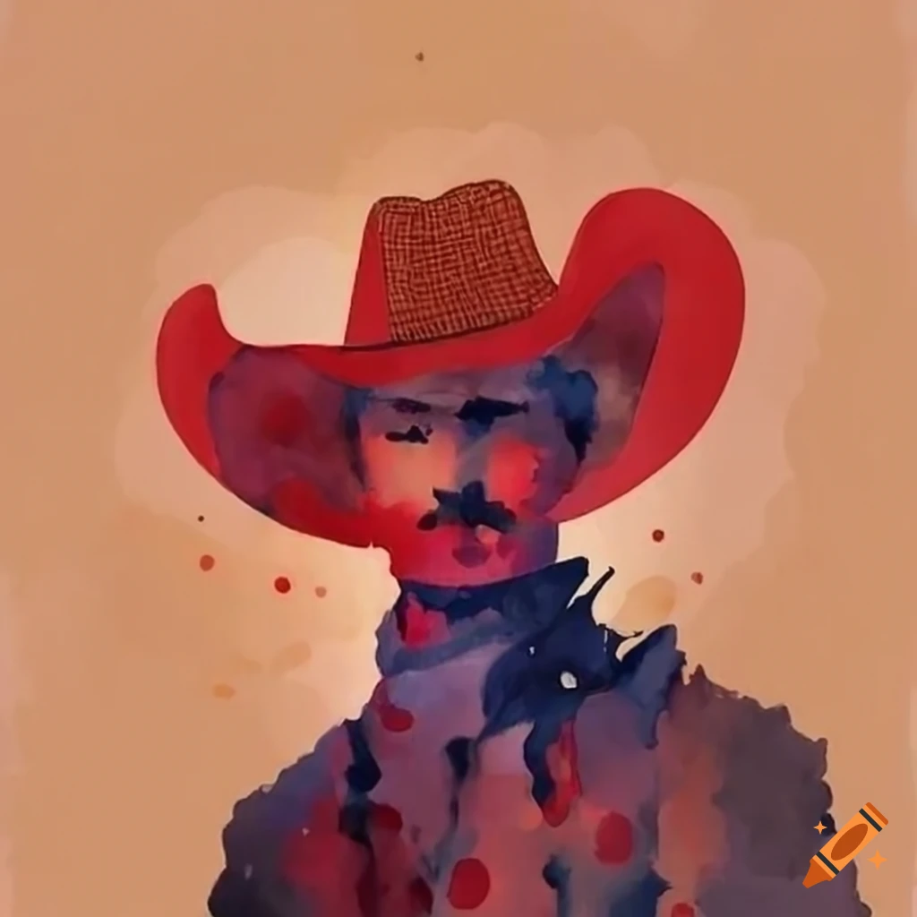 Cowboy wearing a red hat