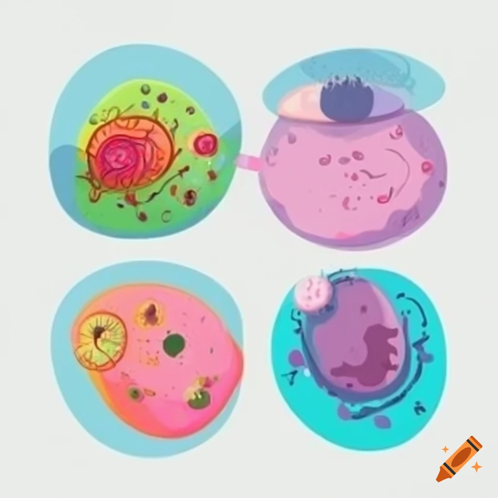 illustration of various bacteria on a white background