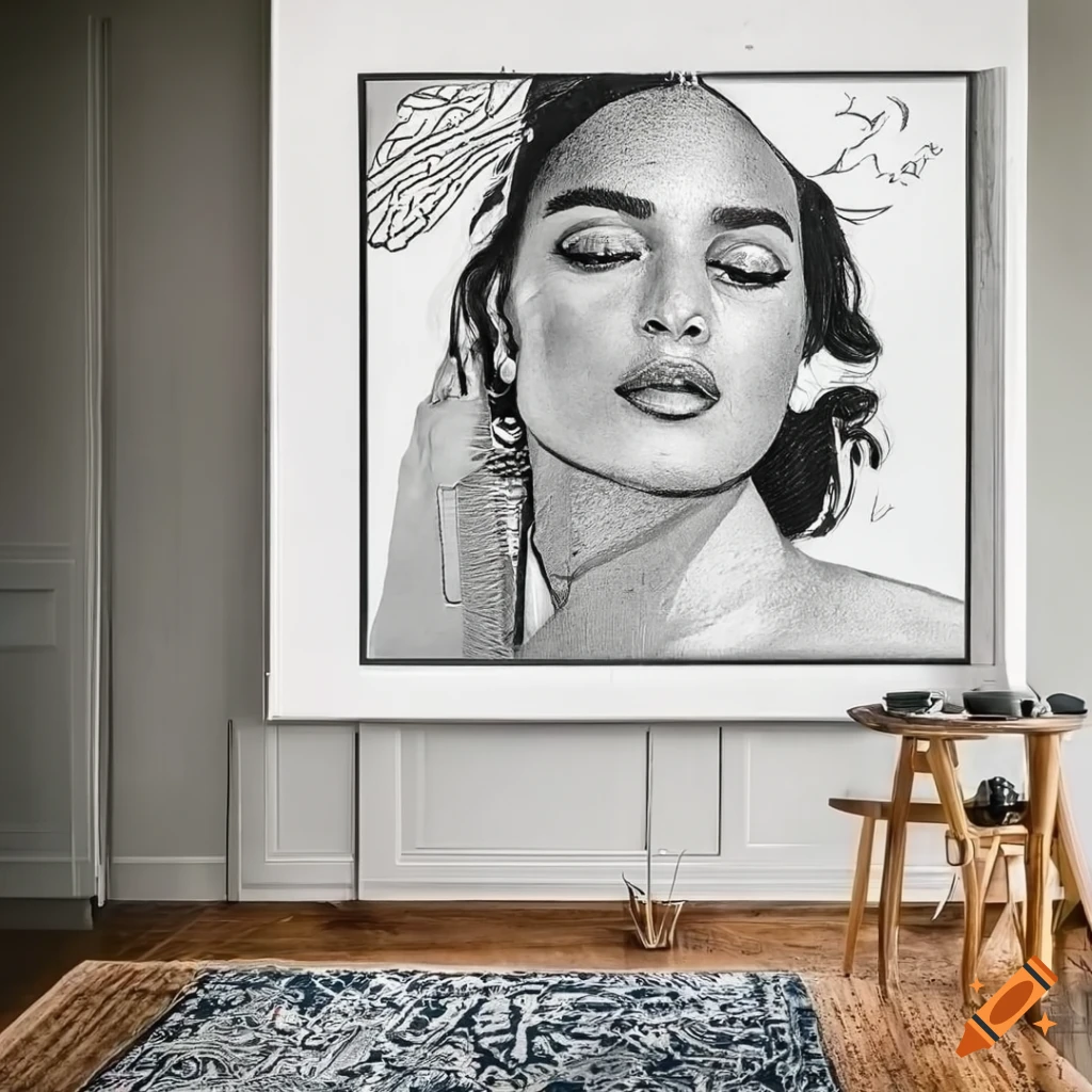 Captivating line art portrait of a woman on Craiyon