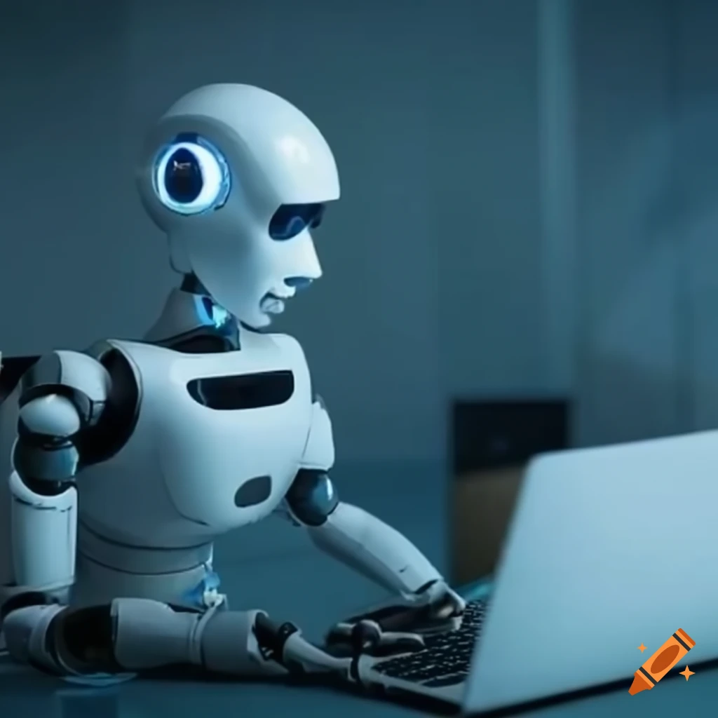 employé de bureau observant un robot effectuer des tâches administratives