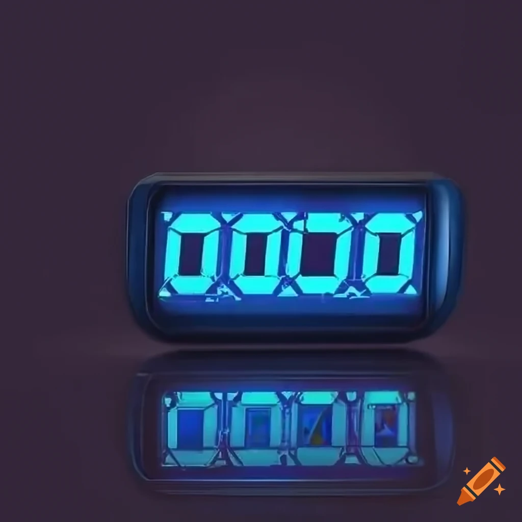 Digital clock showing 1000 on Craiyon