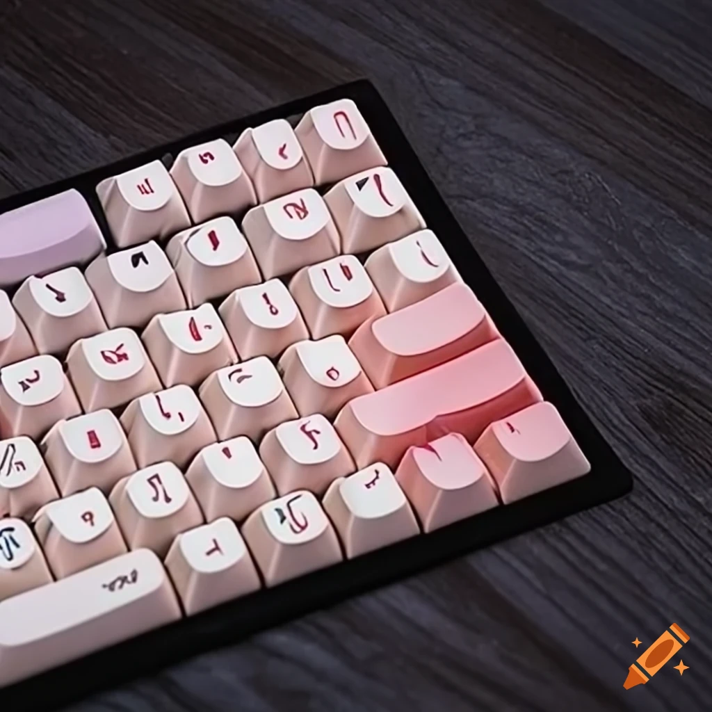Pastelcolored pbt keycaps on a keyboard on Craiyon