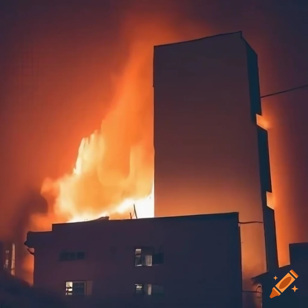 Building on fire on Craiyon