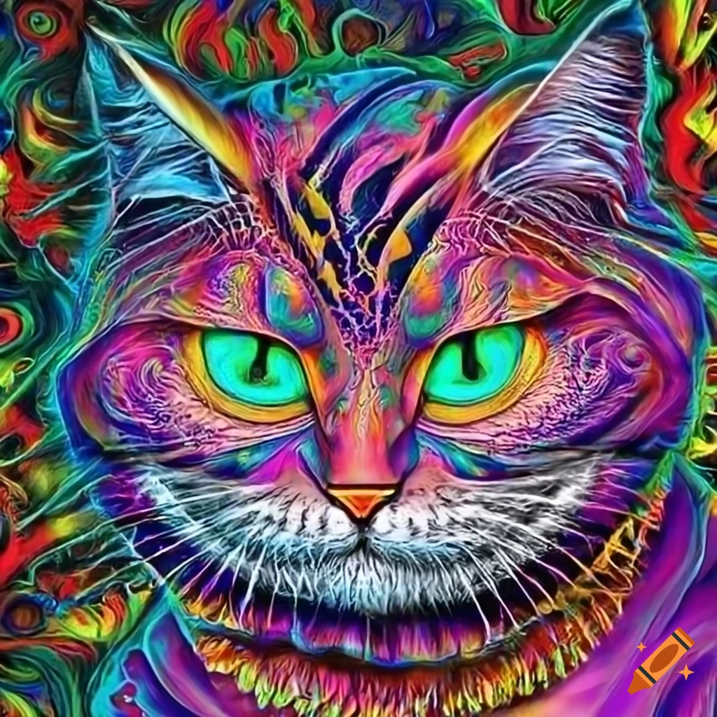 Psychedelic artwork of the cheshire cat