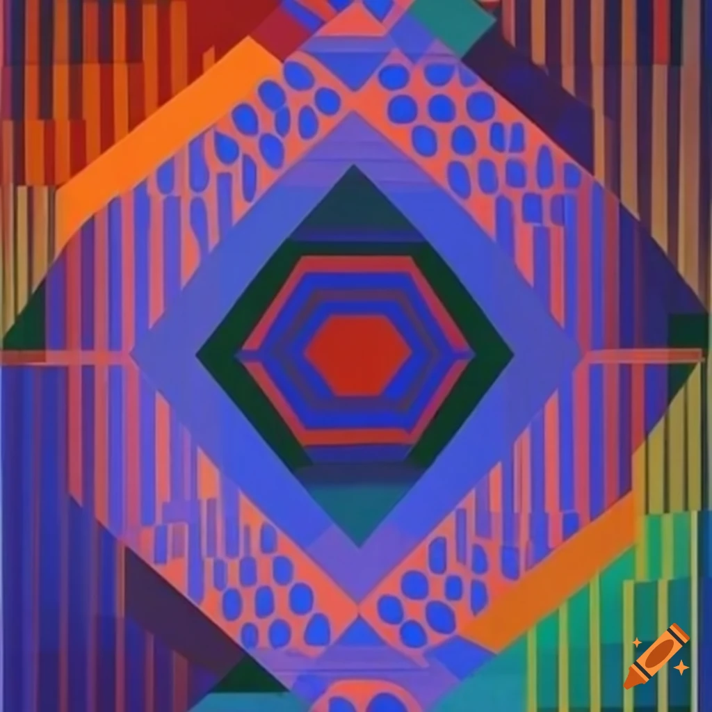 Geometric surrealistic artwork by victor vasarely