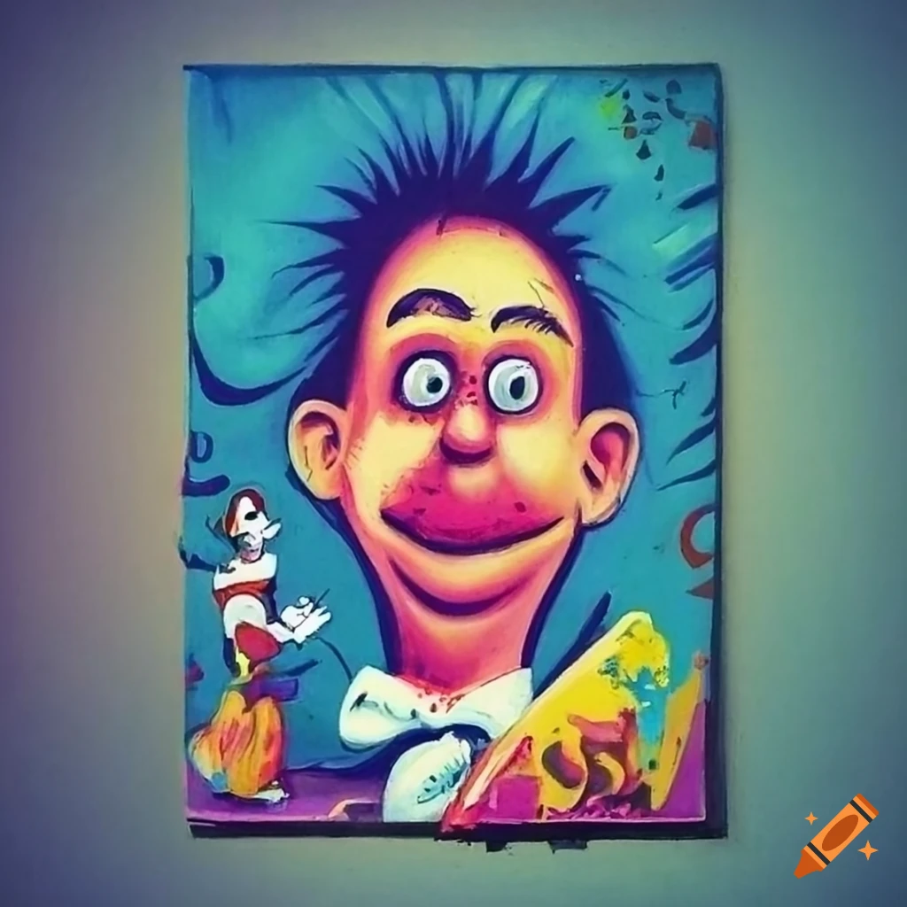 Colorful Humorous Book Illustration Of A Face On A House Facade colorful-humorous-book-illustration-of-a-face-on-a-house-facade