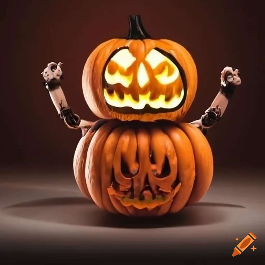 creative pumpkin robot image