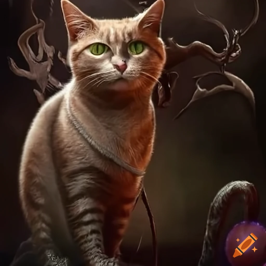 Witch cat casting spells on Craiyon