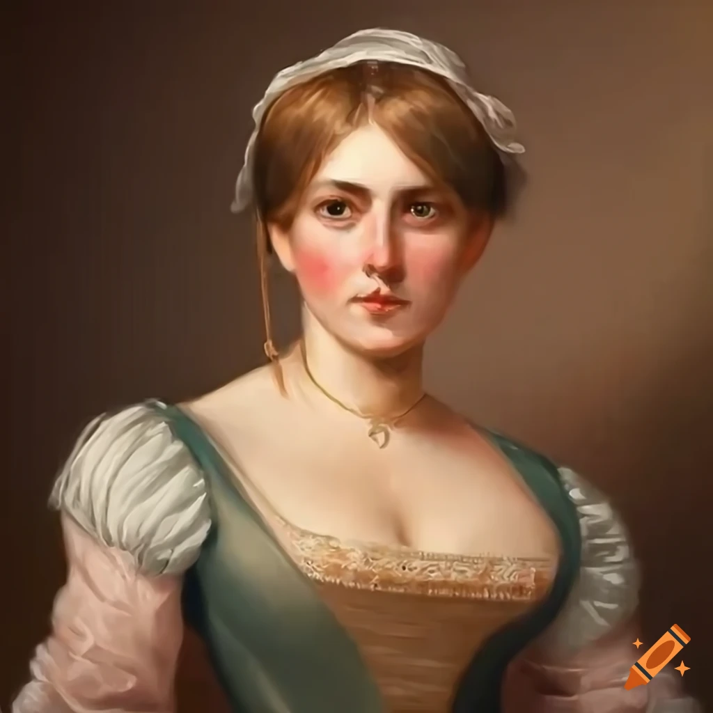 realistic painting of a young woman and an old man