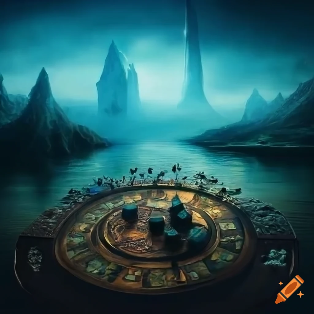 fantasy landscape on a tabletop game board
