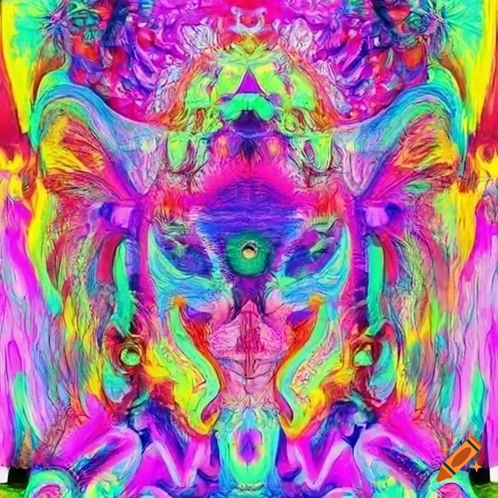 Psychedelic artwork with colorful sacred geometry