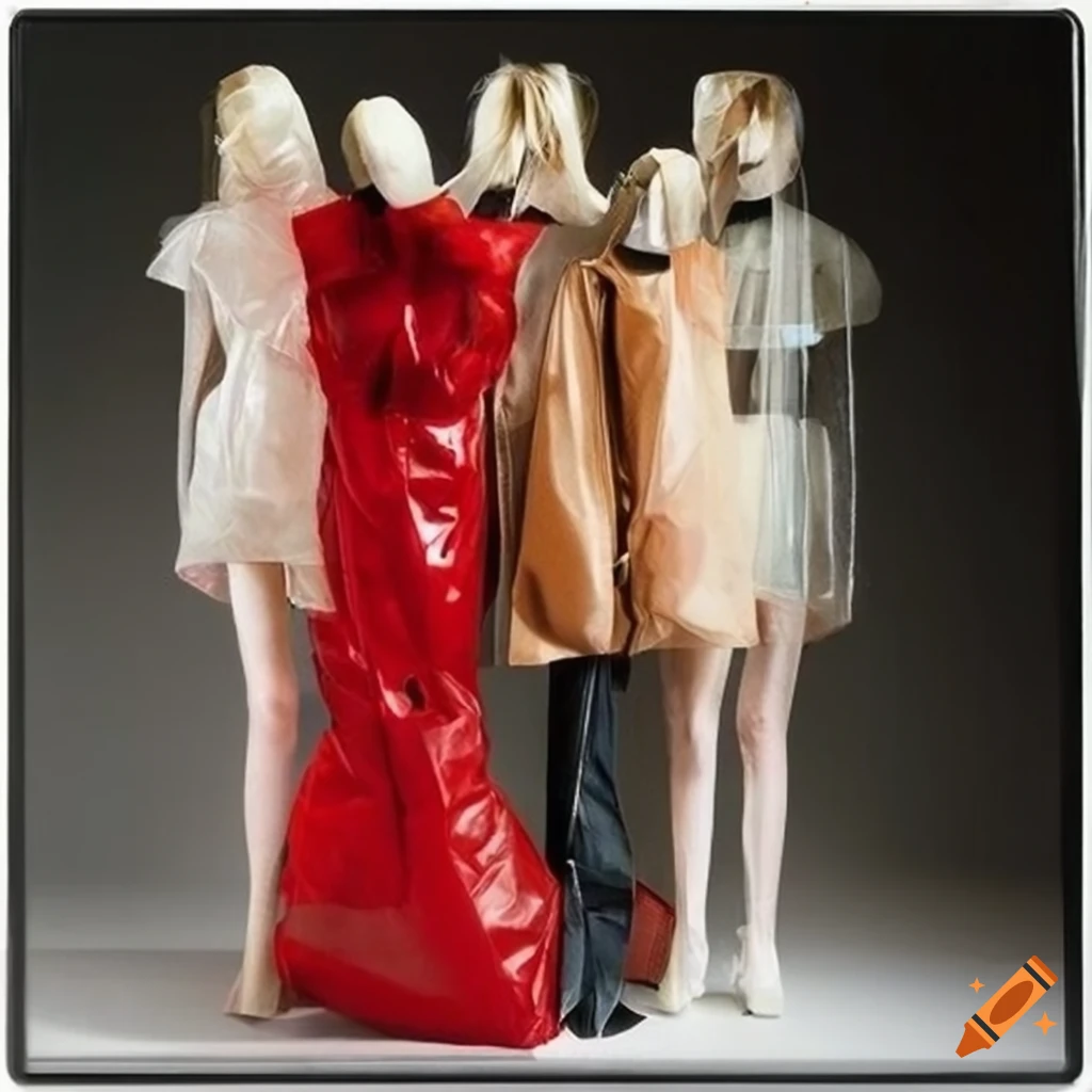 High definition photo of martin margiela plastic bag clothing