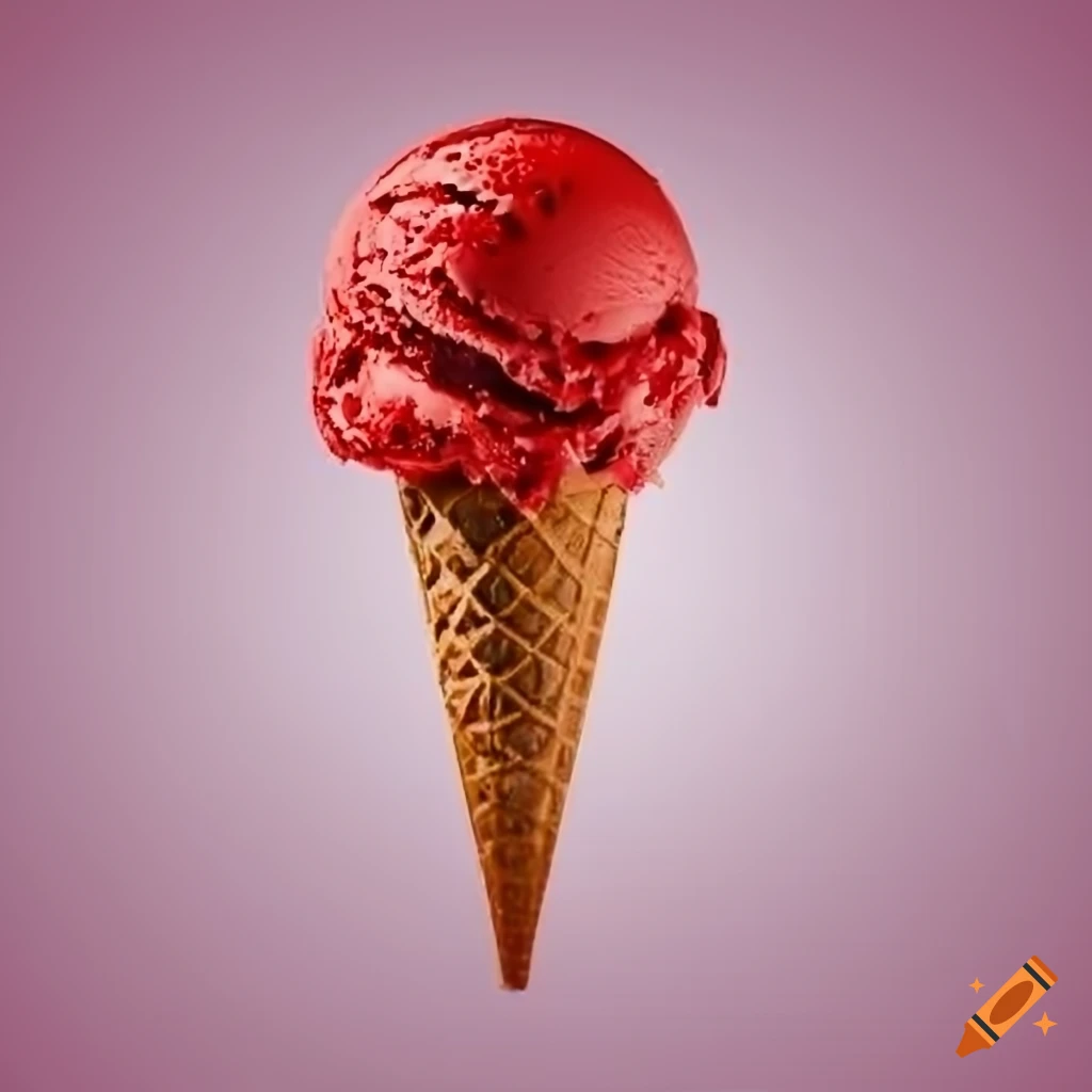 red ice cream on a white background