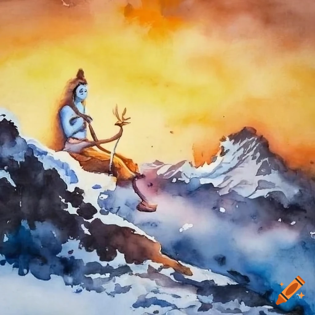 Wall painting of Hindu god Shiva and Parvati Stock Photo - Alamy