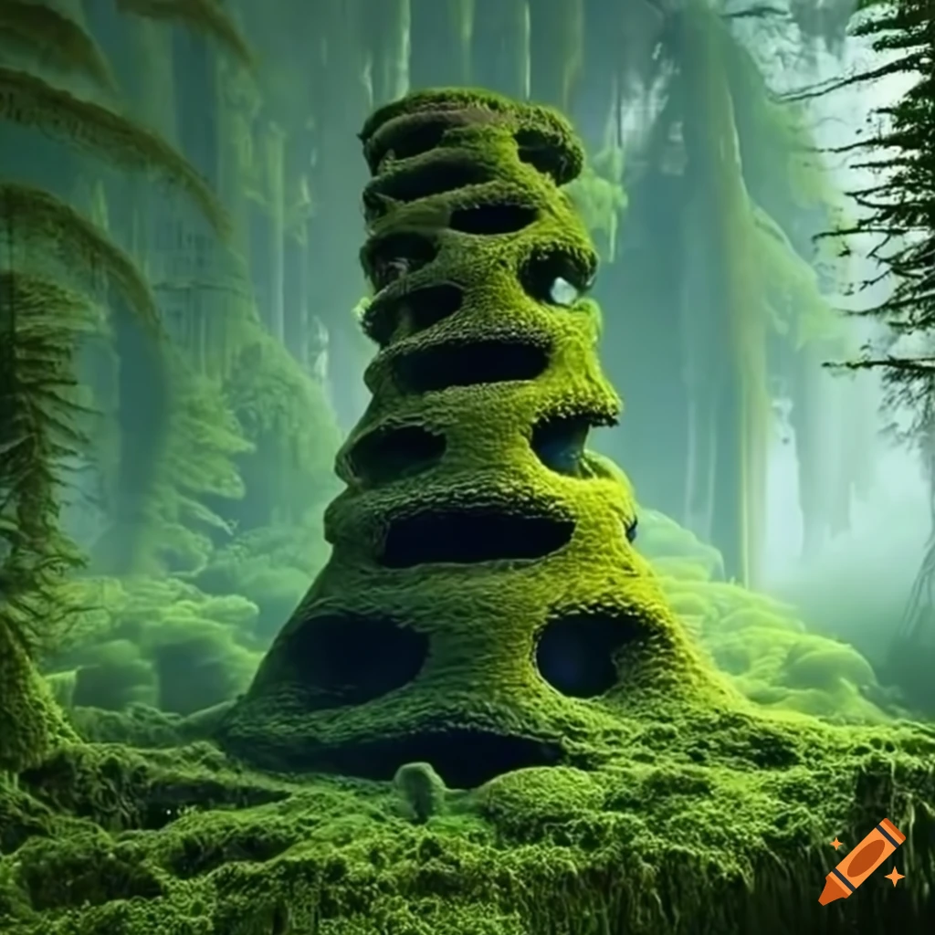Moss covered Babel Tower In Fern Forest moss-covered-babel-tower-in-fern-forest