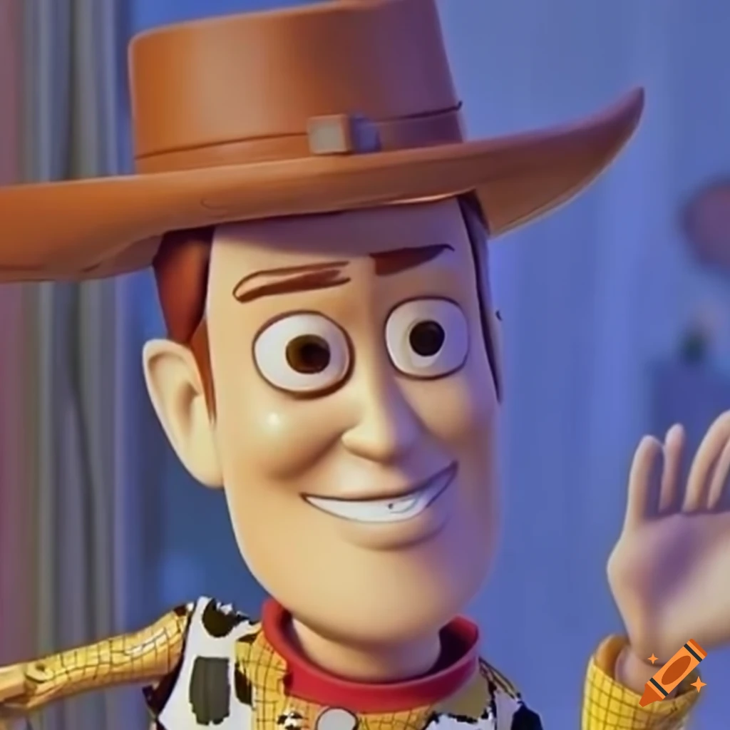 Woody from toy story with a funny expression