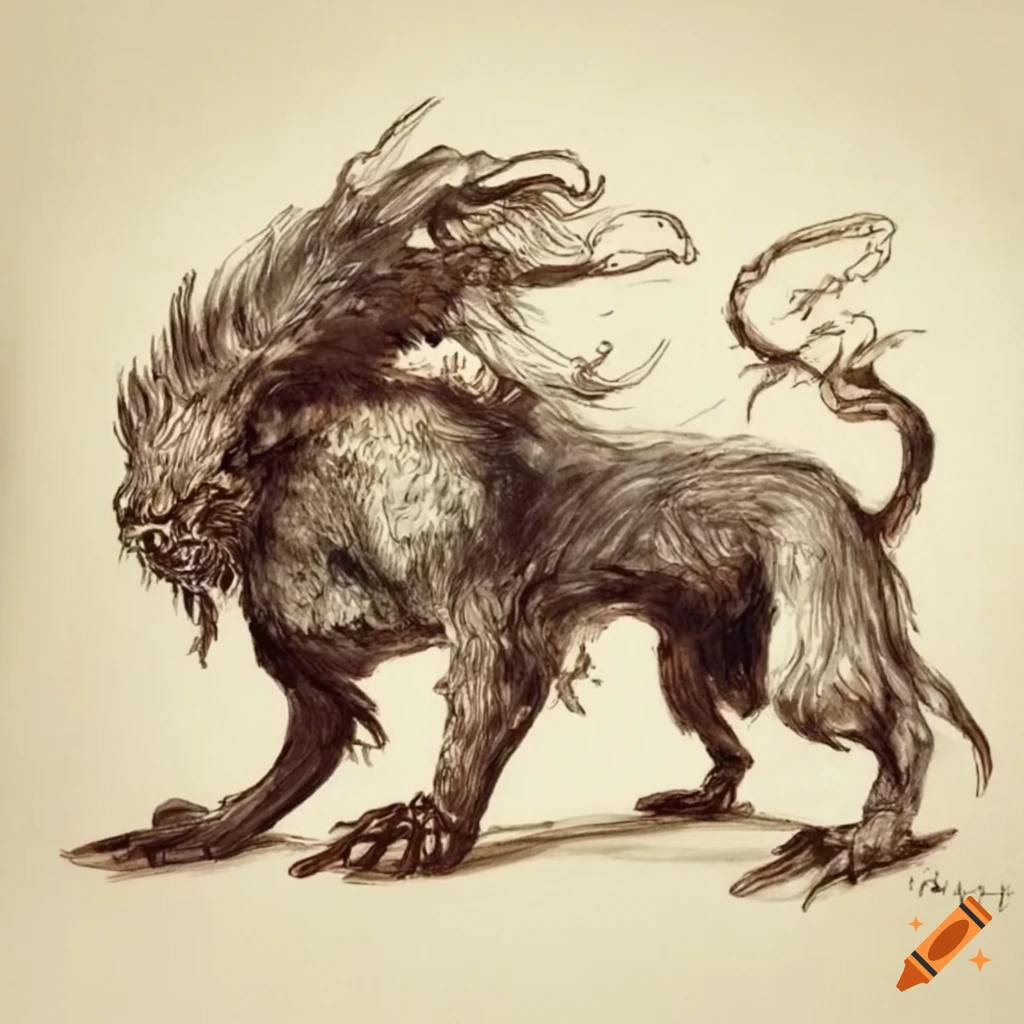 Artwork of the gevodan beast in 1700s style