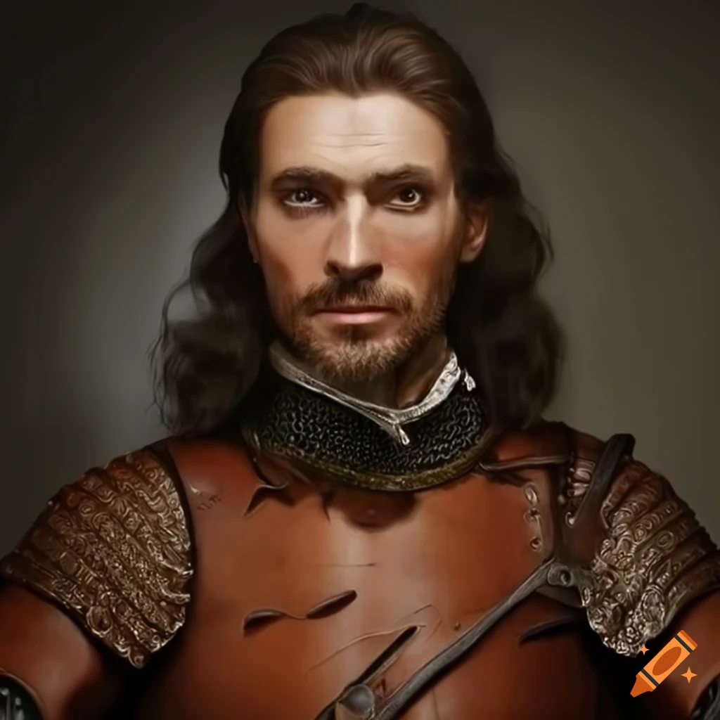 Hyperrealistic portrait of captain hook in medieval armor on Craiyon