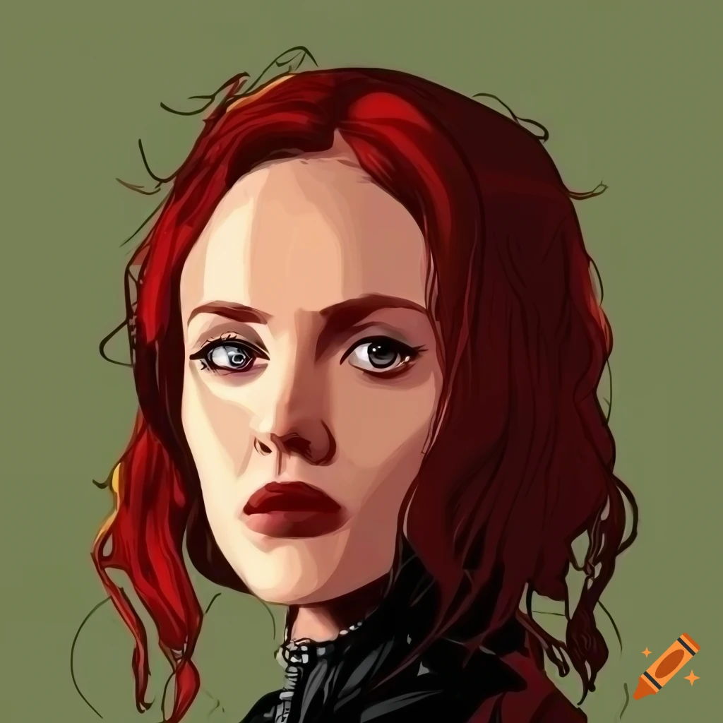 Colored vector illustration of black widow and amy pond