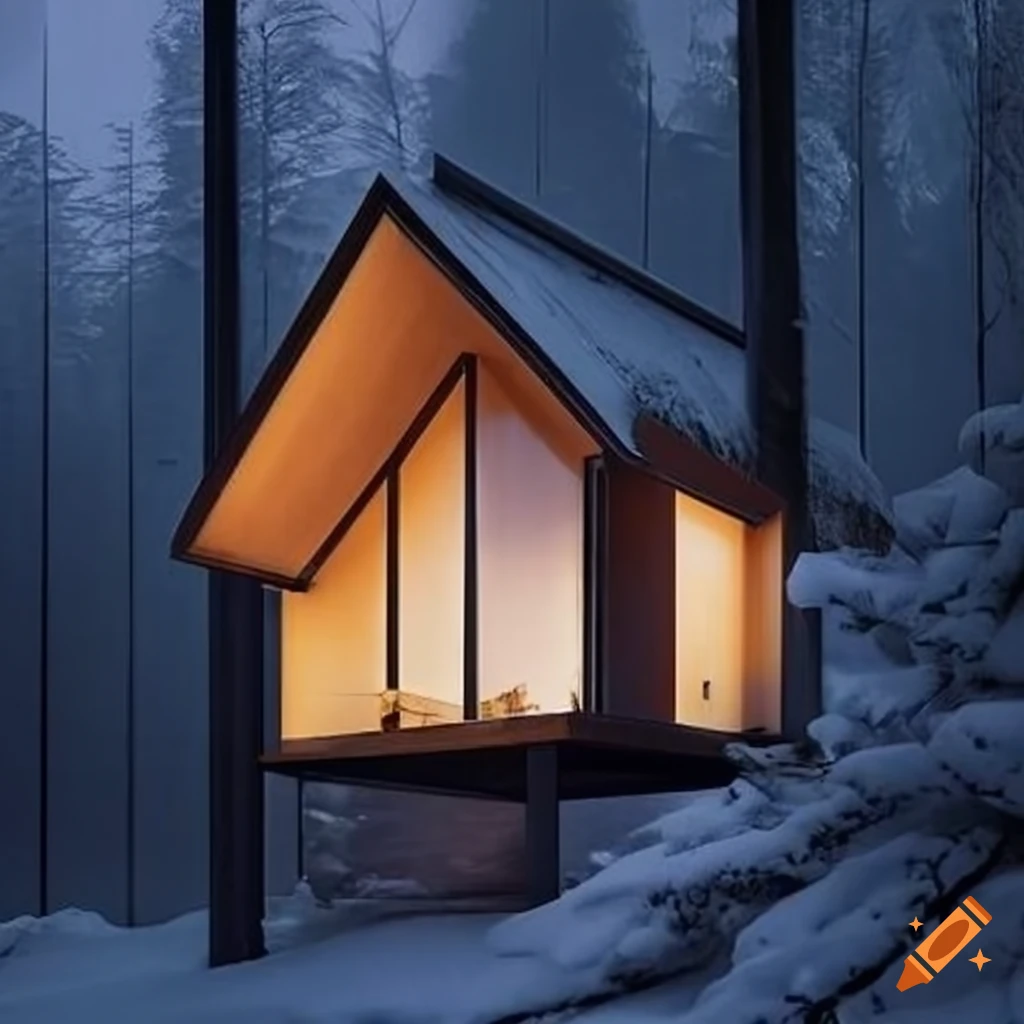 Minimalistic norwegian cabin architecture on Craiyon