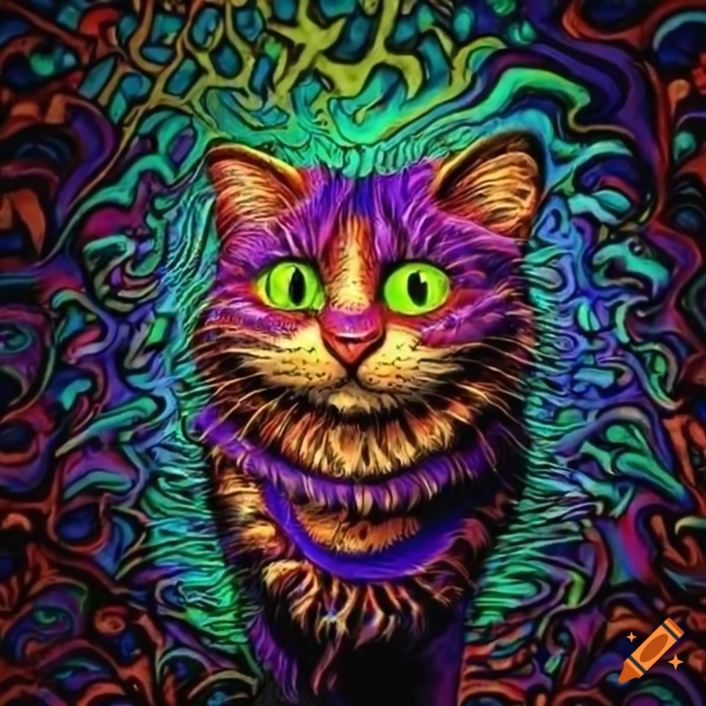psychedelic artwork of the Cheshire cat