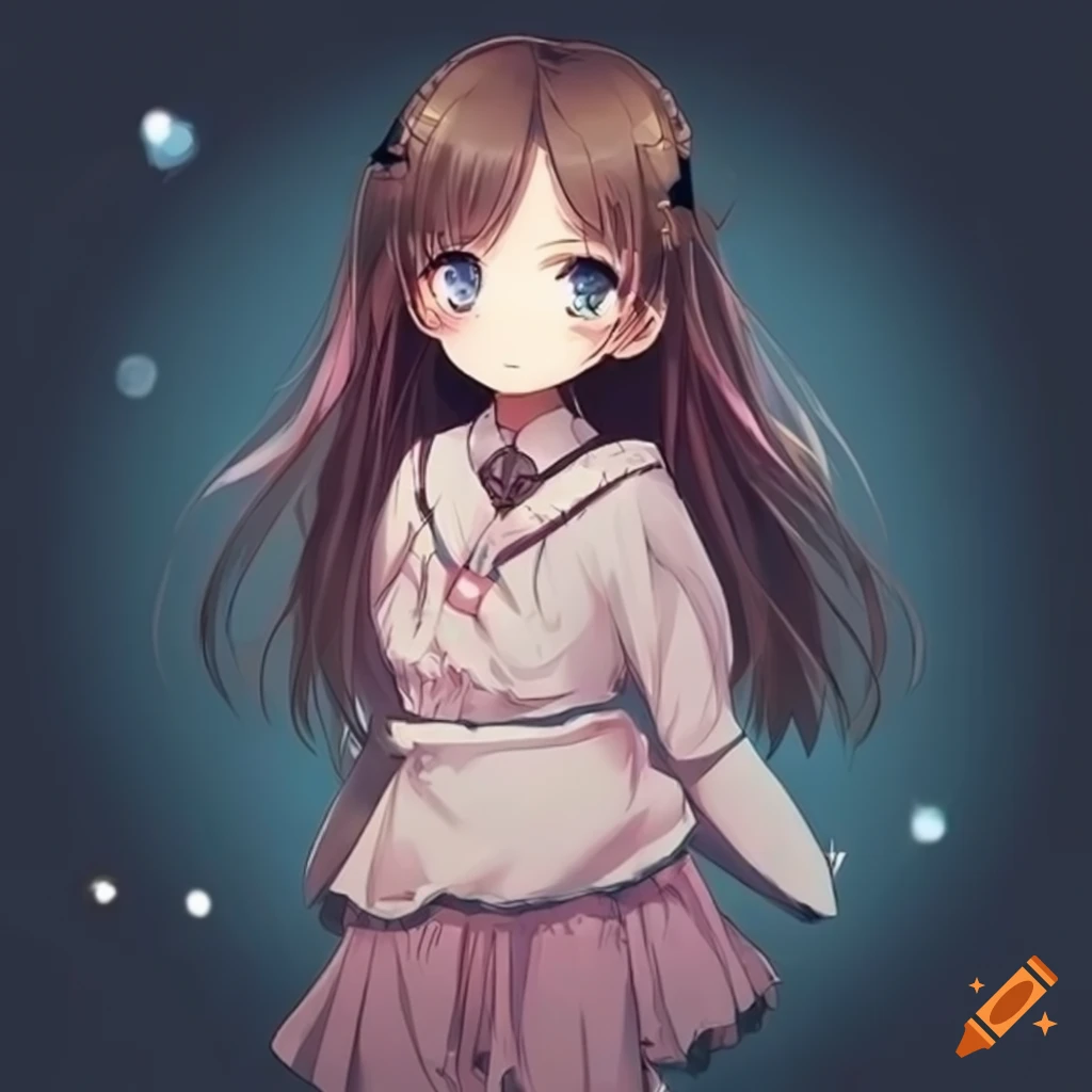 Cute anime girl illustration