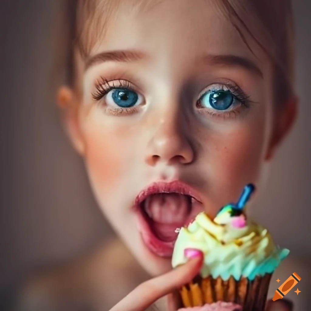 portrait of a girl with cupcake freckles