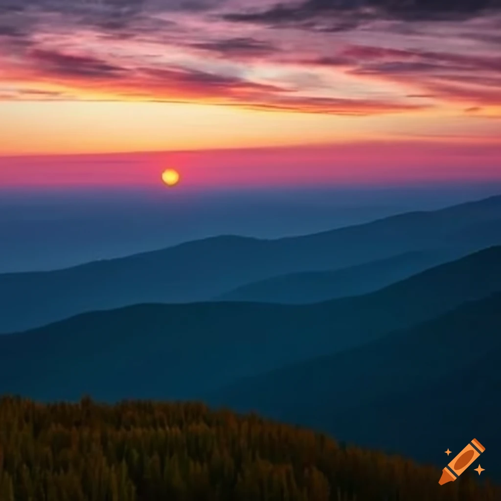 Sunset view from blue ridge parkway