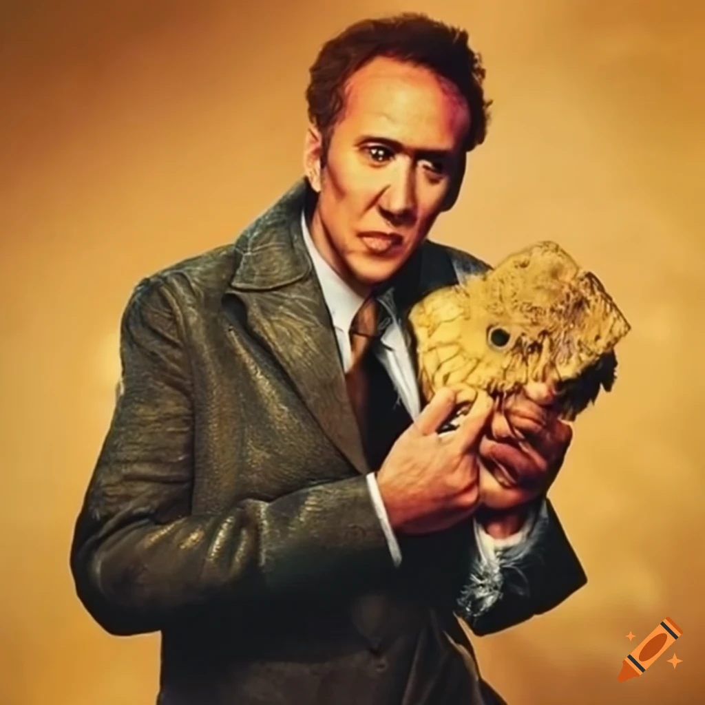 Nicholas Cage holding a bee