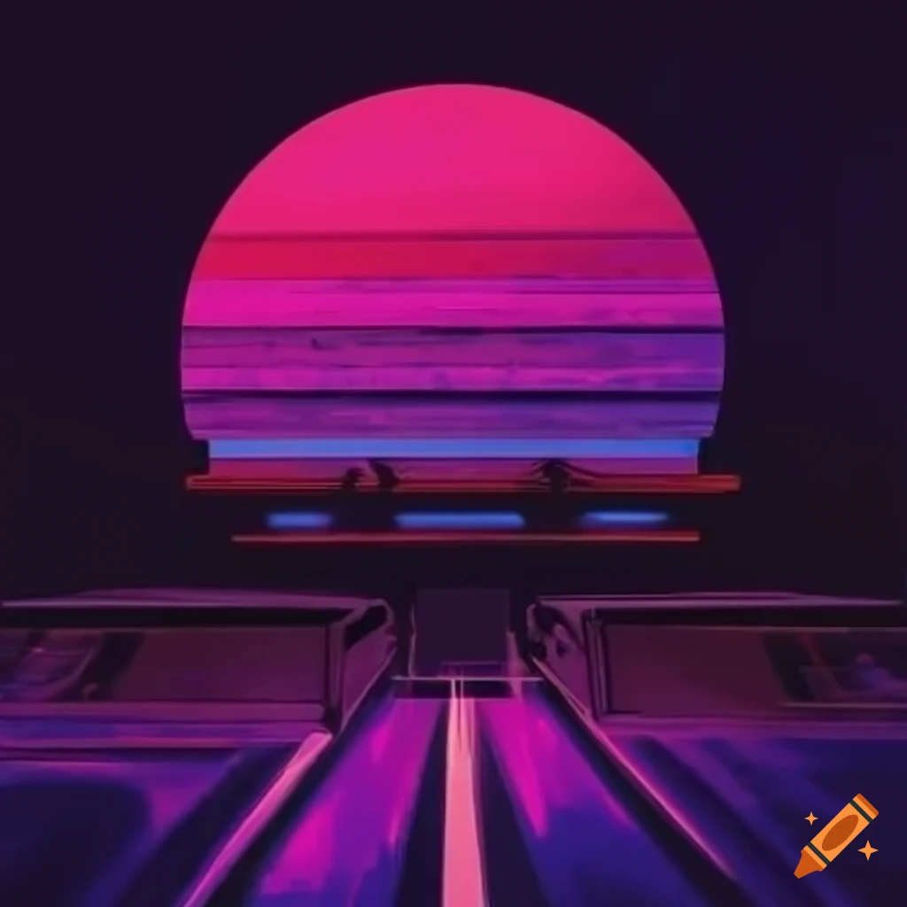 retrowave album cover design
