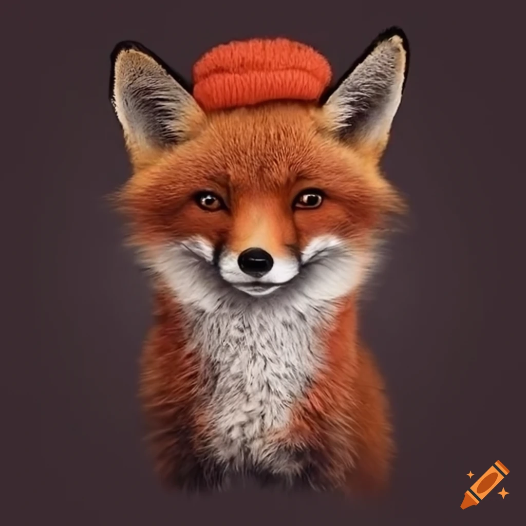 fox wearing a beanie