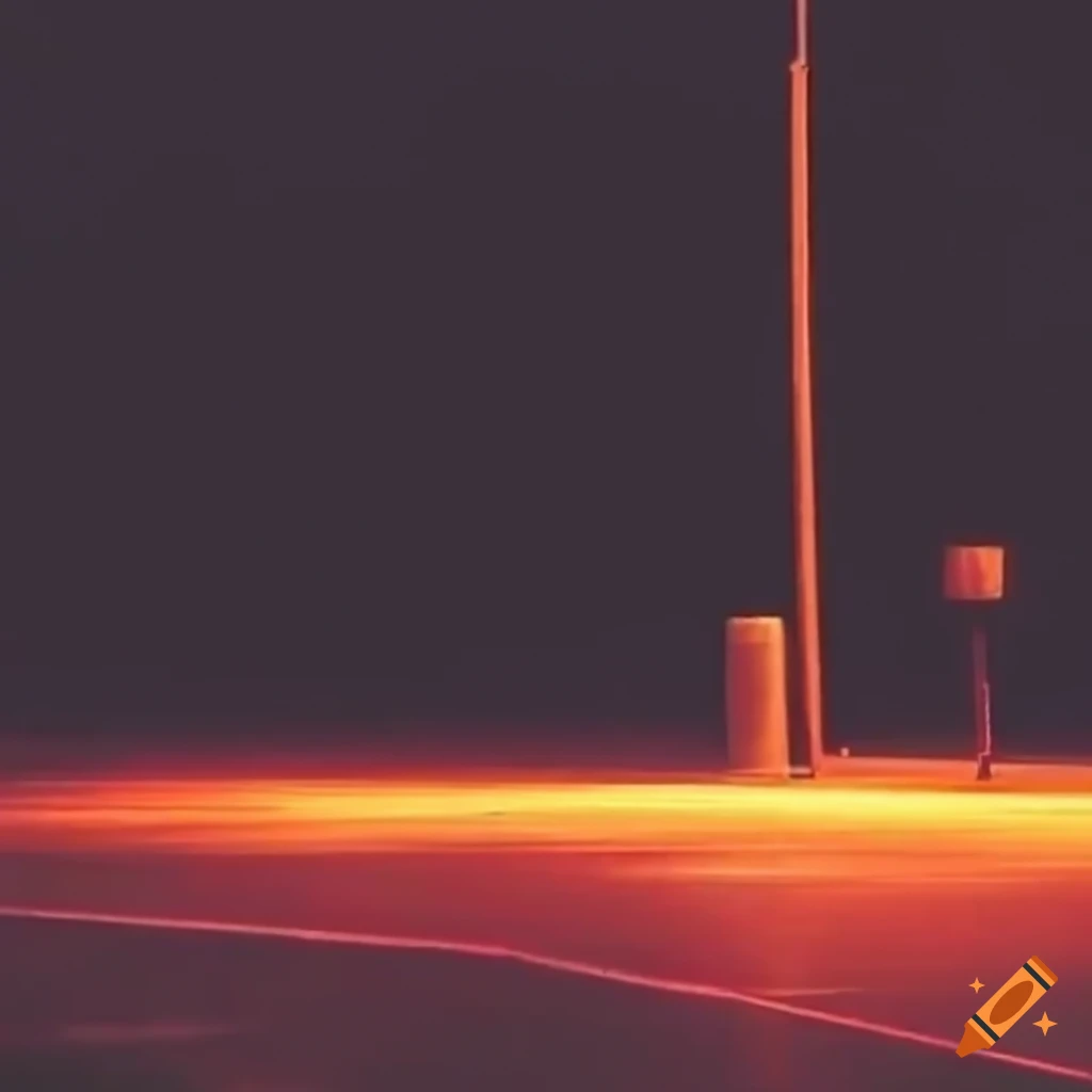 VHS footage of a rainy parking lot at night