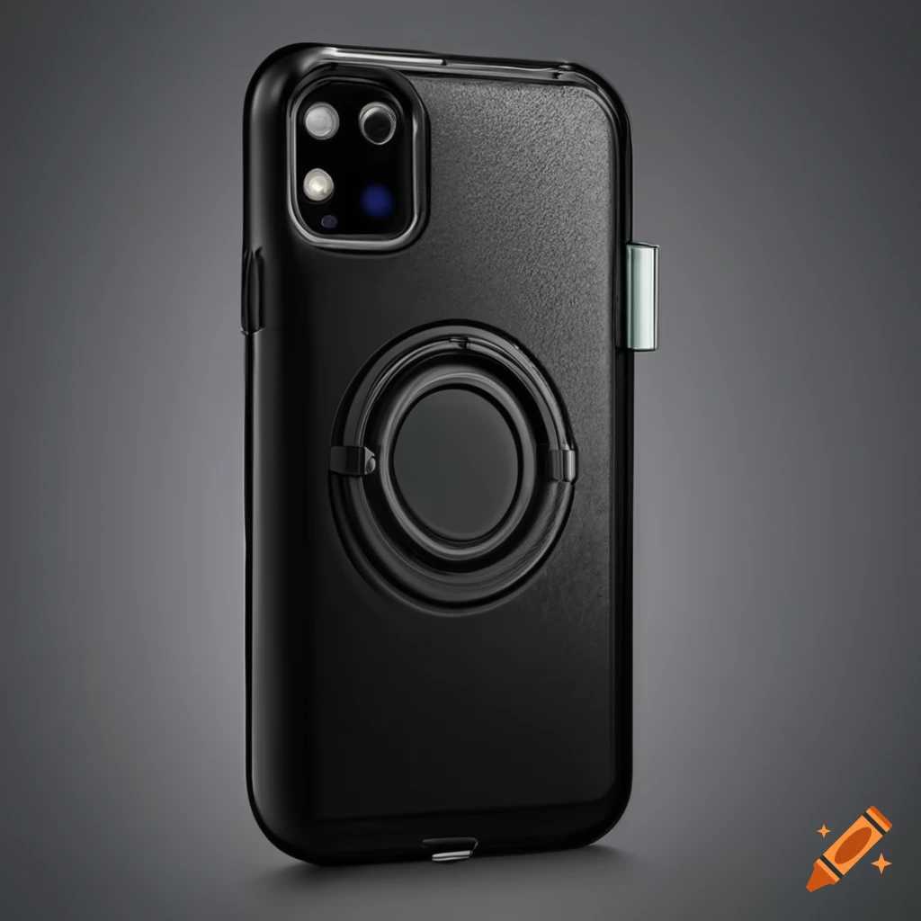 Black phone case with wireless portable battery