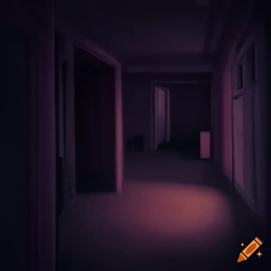 dreamy, night-time scene in a school room
