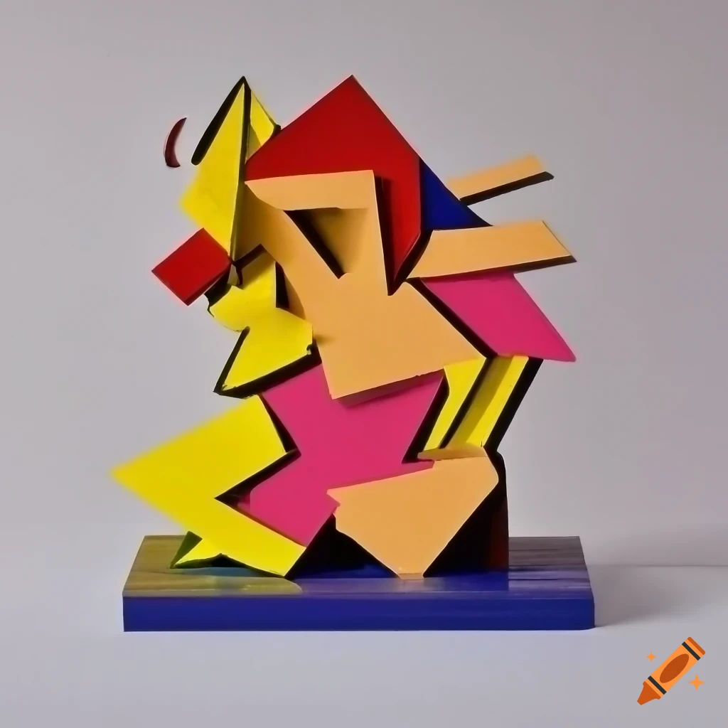 pop art collage with plastic sculptures and spray paint