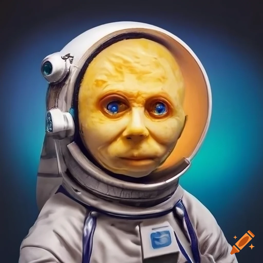 hyper realistic cheese astronaut on Saturn's rings