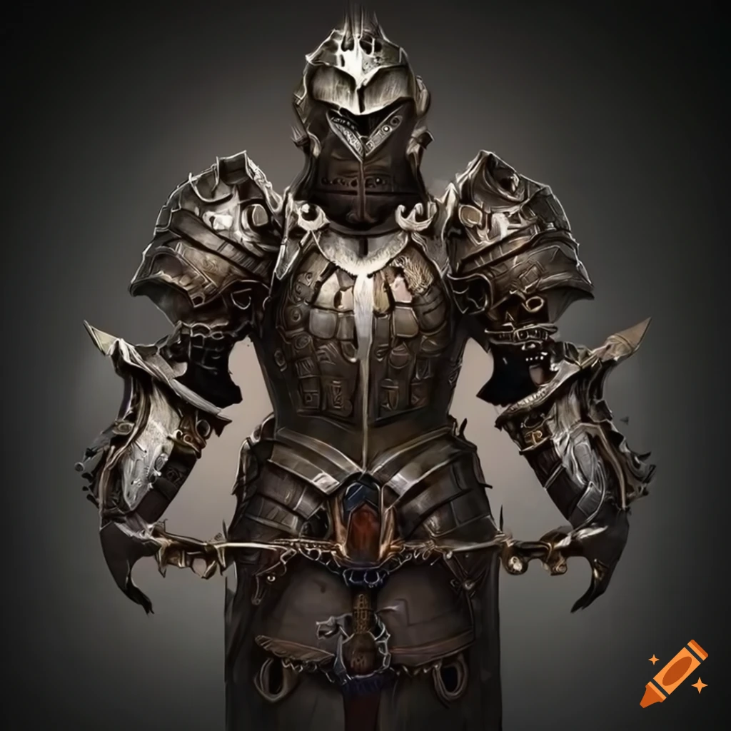 intricate fantasy metal armor design