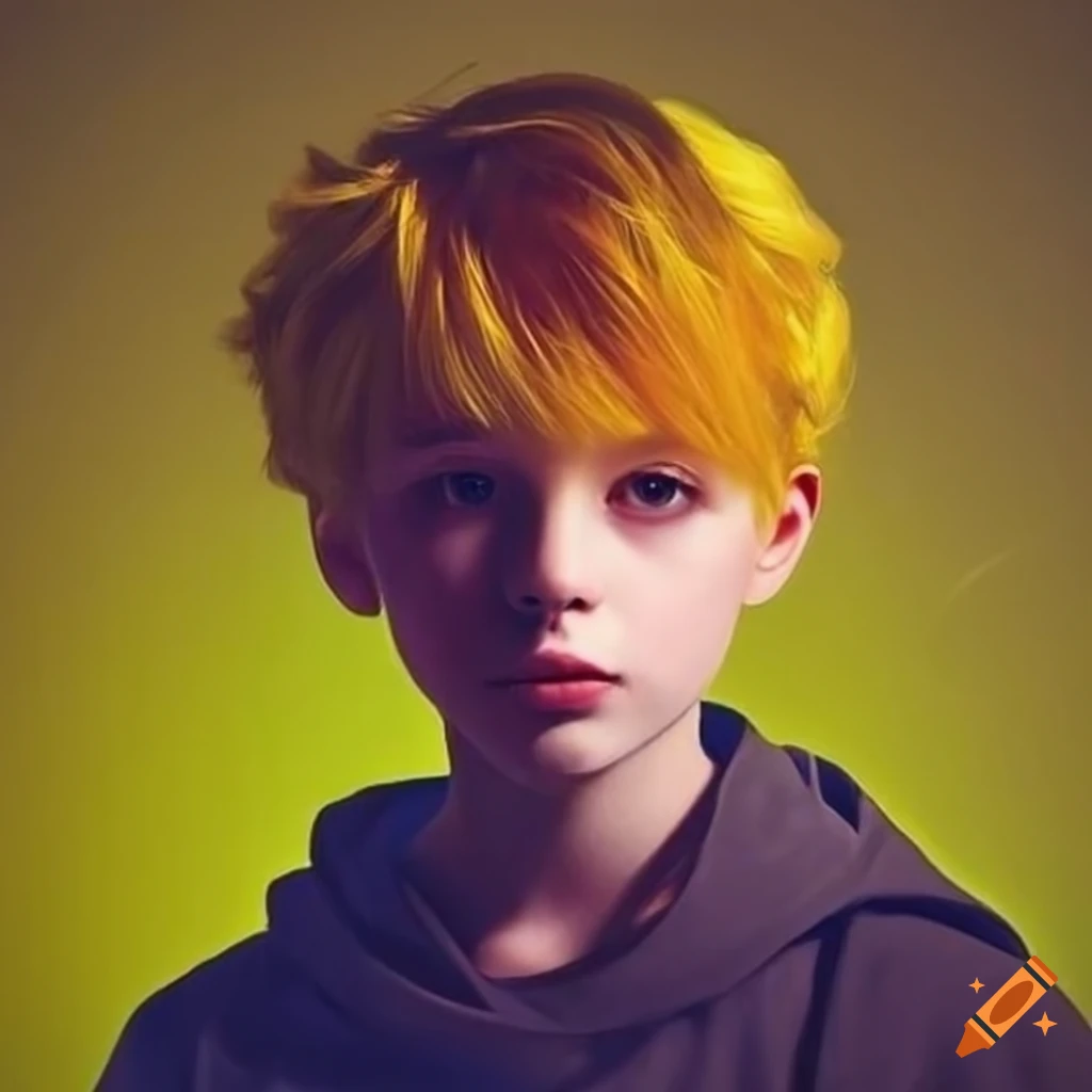 Portrait of a boy with yellow hair