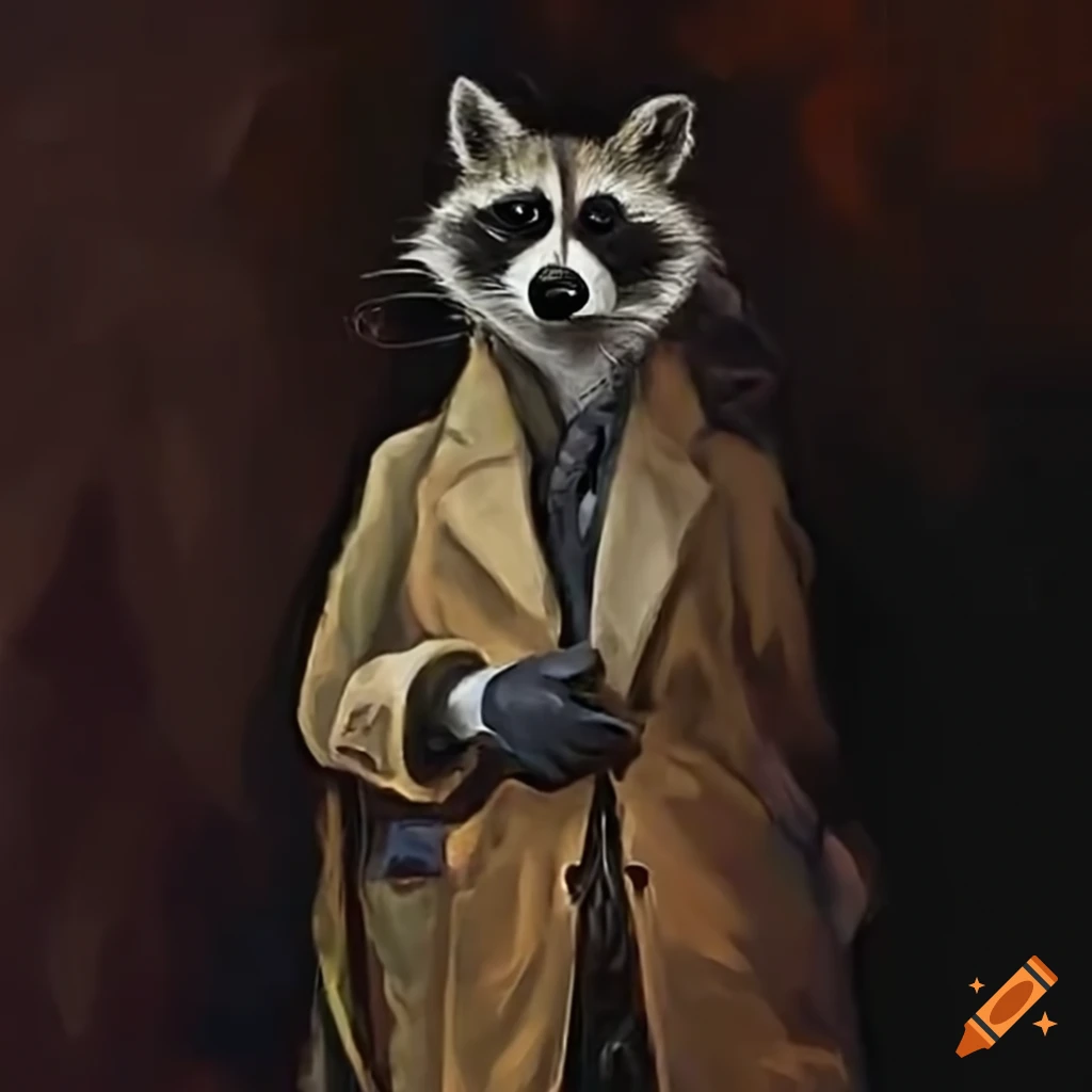 Adorable raccoon in a bowtie and top hat at a wedding on Craiyon