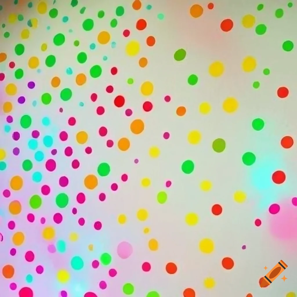 Colorful polka dot wall texture on Craiyon